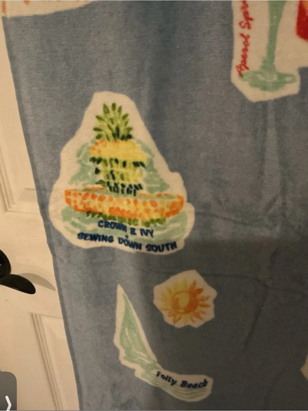 crown & ivy X Sewing Down South Souvenir Lounge Beach Towel 36” x 84” NWT